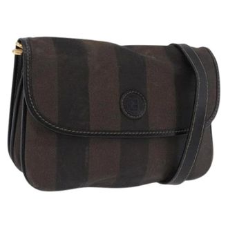 Fendi Pre-owned Vintage Pequin Shoulder Bag - Dames - Pre-owned - Bruin - Maat: ONE Size Leer