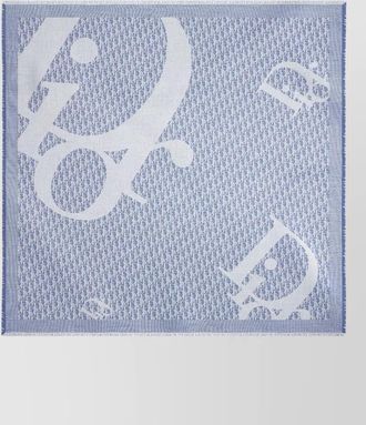 Dior square scarf fringed edges luxe accessory