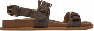 Michael Kors Nia Signature Logo Sandal - Dames - Sandalen - Bruin - 39 EU - Schoenen