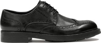 Kazar Zwarte casual halfschoenen met ingewikkelde versiering - Heren - Nette schoenen - Zwart - 42 EU - Leer - Schoenen
