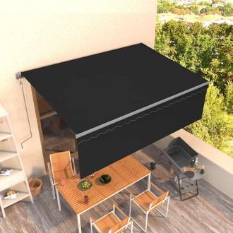 vidaXL Toldo Retr&aacute;ctil Autom&aacute;tico Con Persiana Gris Antracita 4,5x3 M Vidaxl