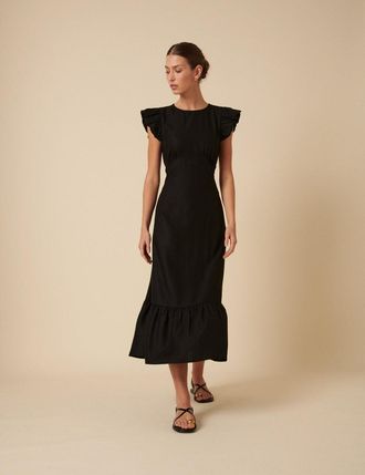Nobody's Child Black Tiered Clara Midi Dress