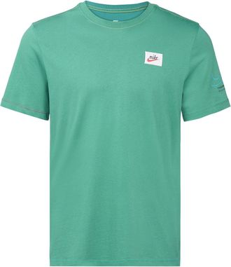 Nike Mens Nike Nsw Tee Swoosh 50 Lbr Casual Sports Breathable logo Printing Short Sleeve Light Green T-Shirt DJ1394-350