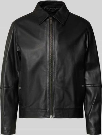 Boss Orange by Hugo Boss BOSS Orange Regular Fit Lederjacke aus echtem Schafsleder Modell JOGEAR in Black, Größe 46