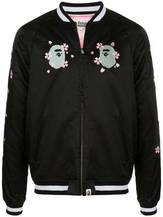 A Bathing Ape Sakura Souvenir jacket - men - Cotton/Polyester/Rayon - S - Black