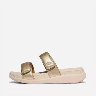 FitFlop Womens F Mode Go Adjustable Two Bar Slides In Platino