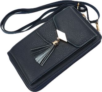 Generic Womens Crossbody Phone Bag, Small Synthetic Mobile Phone Shoulder Bag with Card Slots, Coin & Money Zip Compartments, Adjustable Strap, Mini Handbag (