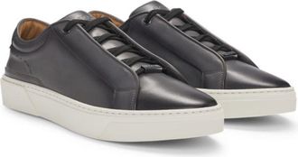 BOSS Gary low-top trainers in burnished leather
