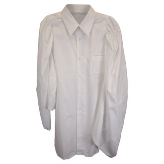 Comme Des Gar&ccedil;ons Comme des Gar&ccedil;ons Puff Sleeve Shirt Dress in White Cotton