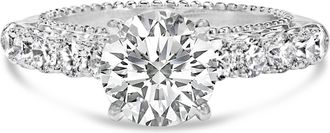 House of Brilliance 14K White Gold 3 1/5 Cttw Lab Grown Diamond Vintage Style Engagement Ring