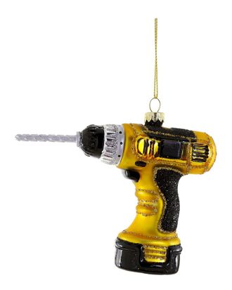 Cody Foster & Co. Cordless Drill Yellow Ornament