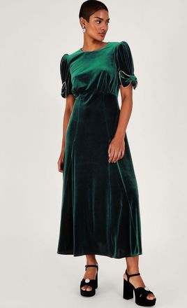 Monsoon Belle Velvet Bow Dress