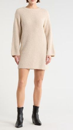 Lush Long Sleeve Sweater Dress in Oatmeal at Nordstrom Rack, Size X-Small