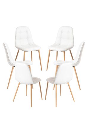 Regalos Miguel Regalos Miguel - Packs Sillas Comedor - Pack 6 Sillas Plazi - Blanco