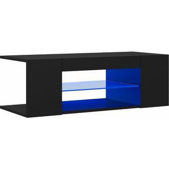 vidaXL Mueble De Tv Con Luces Led Negro 90x39x30 Cm Vidaxl