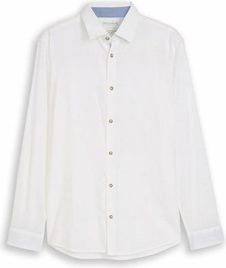 Tom Tailor Casual Shirt - Heren - Overhemden - Wit - Maat: XL