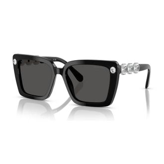 Swarovski Sunglasses Square Full Rim, Black Frame And Dark Grey Lens Sk6032100187