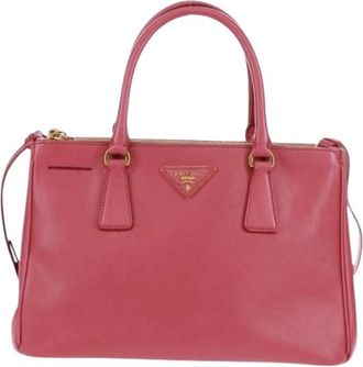 Prada Pre-owned Double zip lux tote - Dames - Vintage Handtas - Roze - ONE Size - Leer - Vintage