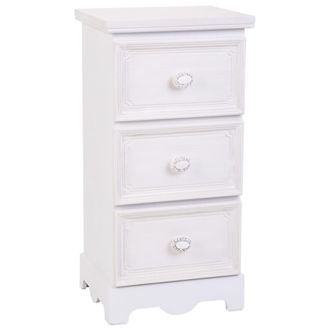 Wanderlust Deco Cajonera de madera 3 cajones blanco 31x26x60h cm
