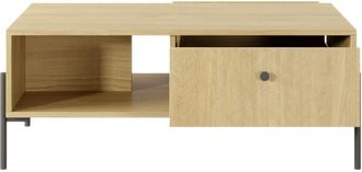 AKL FURNITURE Mesa de centro efecto madera Beige