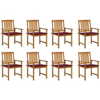 vidaXL Sillas De Jard&iacute;n Con Cojines 8 Uds Madera Maciza De Acacia Vidaxl