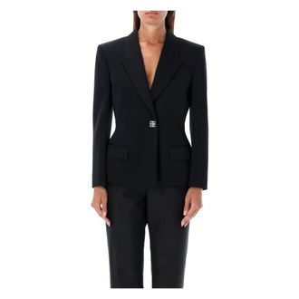 Givenchy Jassen, Dames, Zwart, M, Wol, Gestructureerd wollen jasje