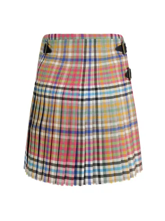 Vivienne Westwood Womens Heather Check Mini Kilt Wool Ovis Aries Skirt