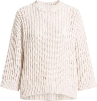 PESERICO Maglia TR - Dames - Ronde hals truien - Wit - S - Wol - Truien & Vesten