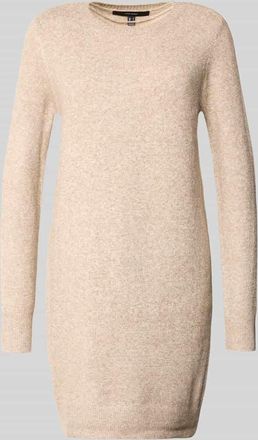 Vero Moda Figurumspielendes Strickkleid mit Rundhalsausschnitt Modell DOFFY in Sand, Gr&ouml;&szlig;e XXL