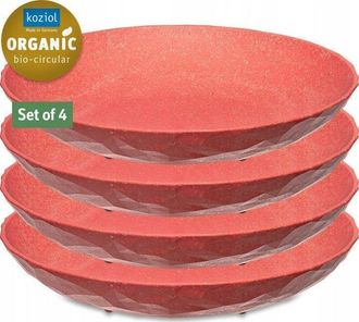Koziol Conjunto Nature 4 Platos Hondos Coral 22 Cm