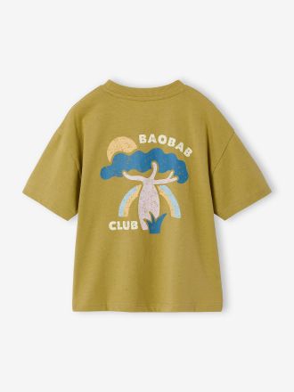 Vertbaudet Jungen T-Shirt mit Grafikdruck, Recycling-Baumwolle k&uuml;mmel