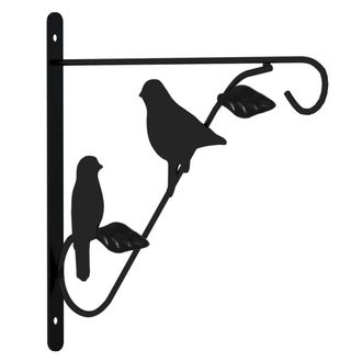 Berkfield Home Hanging Basket Brackets with Planters 4 pcs Black Steel