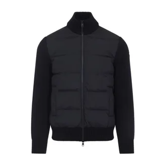 Moncler Padded Cardigan - male - Moncler - Winter Jackets - Blue - XL - Jackets