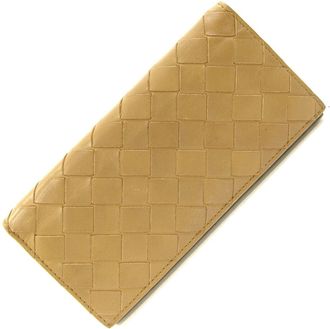 Bottega Veneta Light Brown Leather Long Bill Wallet (Bi-Fold) (Pre-Owned)