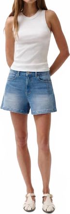 Pistola Denim High Rise A-Line Short In Hidden Gem