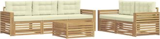 vidaXL Conjunto De Sof&aacute;s De Exterior 6 Uds. Blanco Y Crema Vidaxl