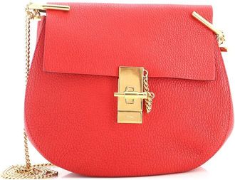 Chlo&eacute; Red Leather Drew Crossbody Small (Authentic Pre-Loved)