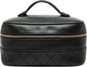 Chanel Pre-owned Handbags, female, Black, Size: ONE SIZE Pre-owned Vintage Vanity Bag