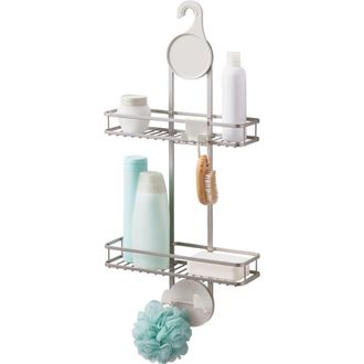 iDesign Hanging Shower Caddy with Accessory Hooks - Satin at Nordstrom