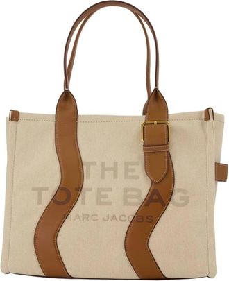 Marc Jacobs Wavy Canvas Large Tote Bag - female - Marc Jacobs - Shopping Bags - Beige - ONE SIZE - Bags