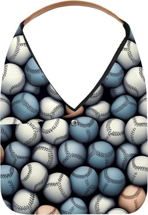 Generic Baseball Ball Background Reusable Lightweight Grocery Bags - Foldable Into Compact Pouch, Washable & Sturdy, Multipurpose for Shopping and Travel