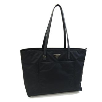 Prada Black Nylon Leather Tote Bag (Pre-Owned)