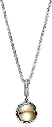 John Hardy JH Essential Pendant Necklace, Diamonds, 1.5mm in Sterling Silver/gold at Nordstrom, Size 18