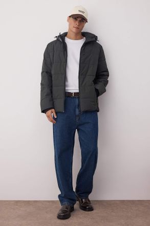 Trendyol MAN Heren Kaki Effen Lang Regular fit Winter Jassen