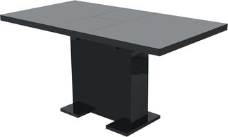 vidaXL Mesa De Comedor Extensible Negra Con Brillo Vidaxl