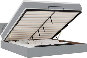vidaXL Vidaxl - Estructura De Cama Otomana Colch&oacute;n Tela Gris Claro 180x200cm