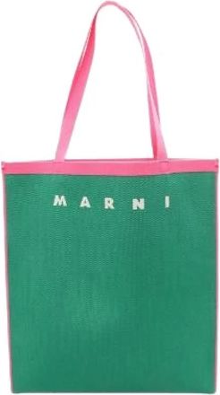 Marni Pre-owned Tote Bags, female, Green, Size: ONE SIZE Pre-owned Logo Tote Bag