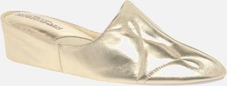Relax Slippers Womens Dulcie Leather Ladies Slippers - Platinum Lea - Size: 4