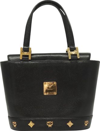 MCM Studded Black Leather Handbag (Pre-Owned)