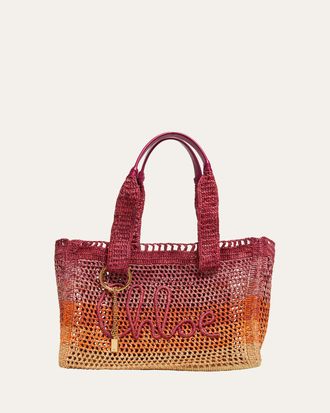 Chlo&eacute; Summer Banana Ombre Raffia Tote Bag
